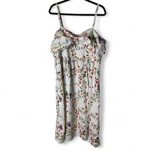 Old Navy – Women's Tie Front Sundress Garden Print‎ White Midi NWOT – Sz. XL